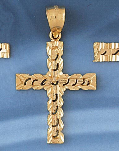 Dazzlers Jewelry Cross Pendant Necklace Charm Bracelet in Yellow, White or Rose Gold 8015, MPN: DZ-…