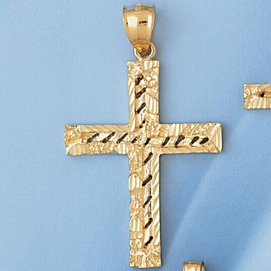 Dazzlers Jewelry Cross Pendant Necklace Charm Bracelet in Yellow, White or Rose Gold 8017, MPN: DZ-…