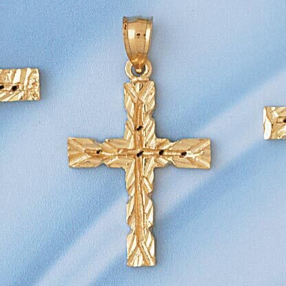 Dazzlers Jewelry Cross Pendant Necklace Charm Bracelet in Yellow, White or Rose Gold 8019, MPN: DZ-…