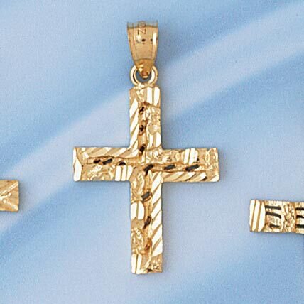 Dazzlers Jewelry Cross Pendant Necklace Charm Bracelet in Yellow, White or Rose Gold 8020, MPN: DZ-…