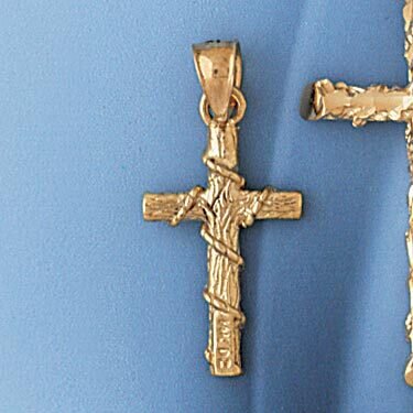 Dazzlers Jewelry Cross Pendant Necklace Charm Bracelet in Yellow, White or Rose Gold 8025, MPN: DZ-…