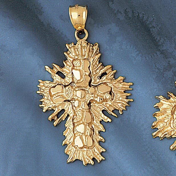 Dazzlers Jewelry Cross Pendant Necklace Charm Bracelet in Yellow, White or Rose Gold 8034, MPN: DZ-…