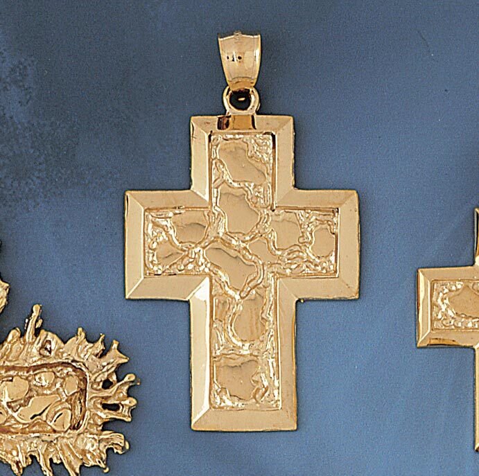 Dazzlers Jewelry Cross Pendant Necklace Charm Bracelet in Yellow, White or Rose Gold 8037, MPN: DZ-…