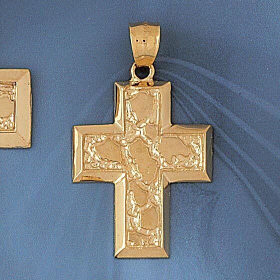 Dazzlers Jewelry Cross Pendant Necklace Charm Bracelet in Yellow, White or Rose Gold 8038, MPN: DZ-…