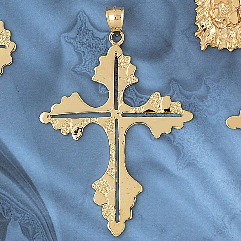 Dazzlers Jewelry Cross Pendant Necklace Charm Bracelet in Yellow, White or Rose Gold 8040, MPN: DZ-…