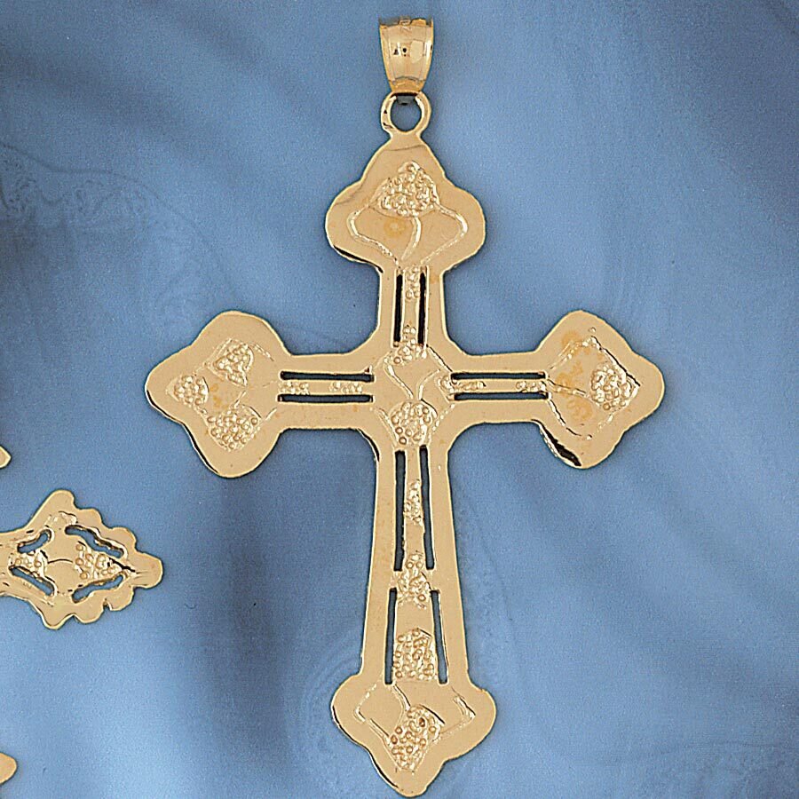 Dazzlers Jewelry Cross Pendant Necklace Charm Bracelet in Yellow, White or Rose Gold 8042, MPN: DZ-…