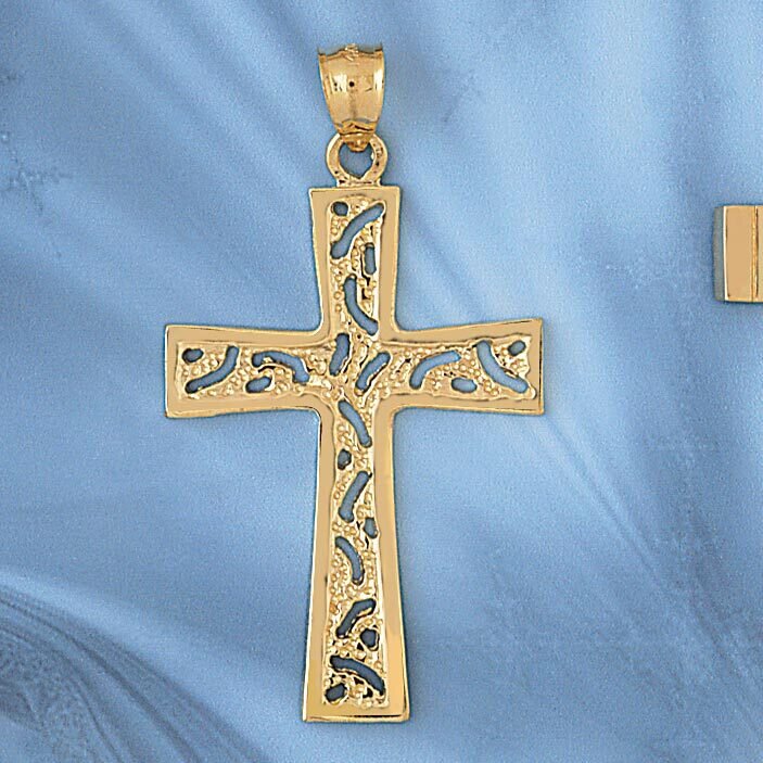 Dazzlers Jewelry Cross Pendant Necklace Charm Bracelet in Yellow, White or Rose Gold 8045, MPN: DZ-…