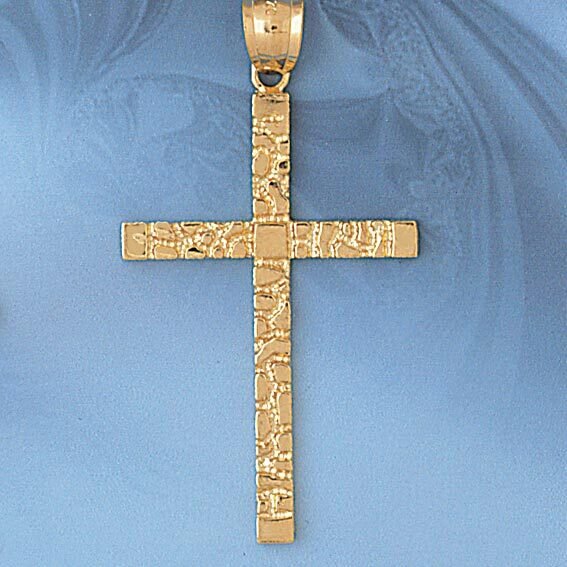 Cross Pendant Necklace Charm Bracelet in Yellow, White or Rose Gold 8049