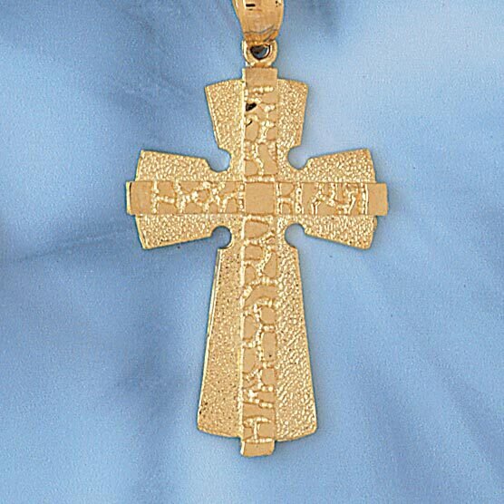 Cross Pendant Necklace Charm Bracelet in Yellow, White or Rose Gold 8051