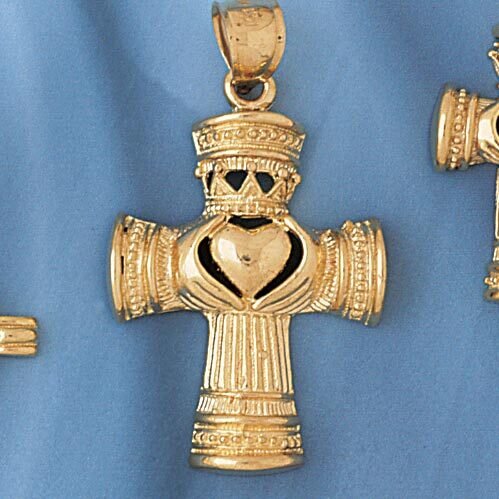 Dazzlers Jewelry Cross Pendant Necklace Charm Bracelet in Yellow, White or Rose Gold 8062, MPN: DZ-…