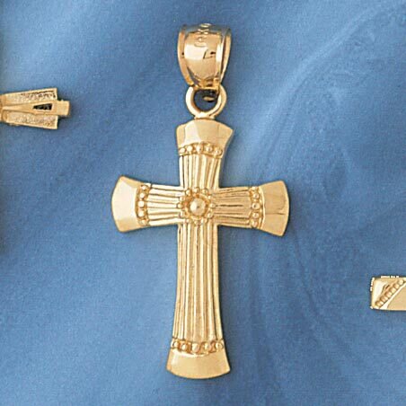 Dazzlers Jewelry Cross Pendant Necklace Charm Bracelet in Yellow, White or Rose Gold 8066, MPN: DZ-…
