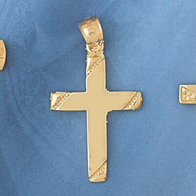 Dazzlers Jewelry Cross Pendant Necklace Charm Bracelet in Yellow, White or Rose Gold 8067, MPN: DZ-…