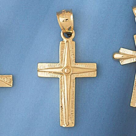Dazzlers Jewelry Cross Pendant Necklace Charm Bracelet in Yellow, White or Rose Gold 8069, MPN: DZ-…