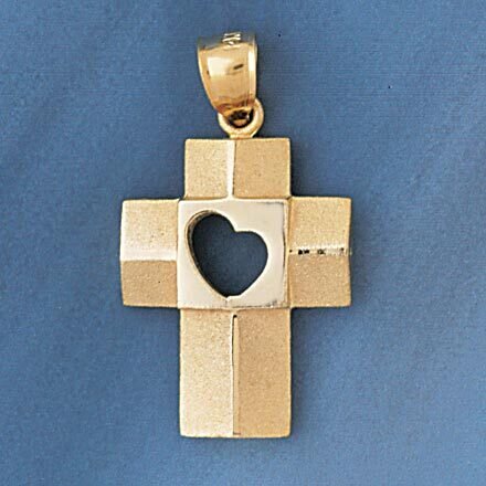 Dazzlers Jewelry Cross Pendant Necklace Charm Bracelet in Yellow, White or Rose Gold 8074, MPN: DZ-…