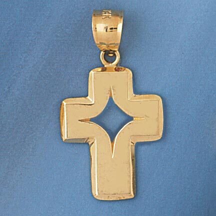 Dazzlers Jewelry Cross Pendant Necklace Charm Bracelet in Yellow, White or Rose Gold 8075, MPN: DZ-…
