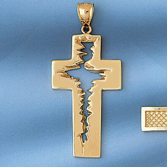 Dazzlers Jewelry Cross Pendant Necklace Charm Bracelet in Yellow, White or Rose Gold 8079, MPN: DZ-…