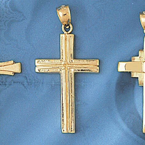 Dazzlers Jewelry Cross Pendant Necklace Charm Bracelet in Yellow, White or Rose Gold 8083, MPN: DZ-…