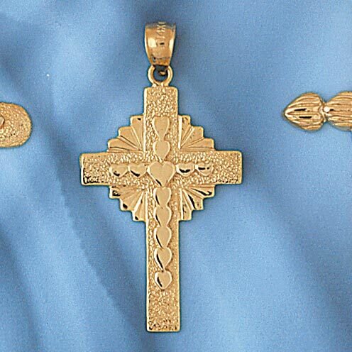 Dazzlers Jewelry Cross Pendant Necklace Charm Bracelet in Yellow, White or Rose Gold 8090, MPN: DZ-…