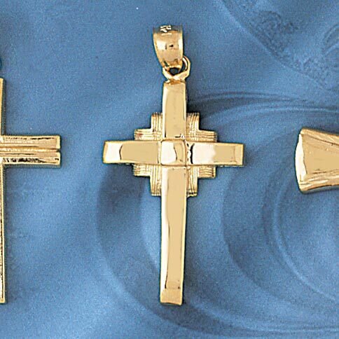 Dazzlers Jewelry Cross Pendant Necklace Charm Bracelet in Yellow, White or Rose Gold 8094, MPN: DZ-…