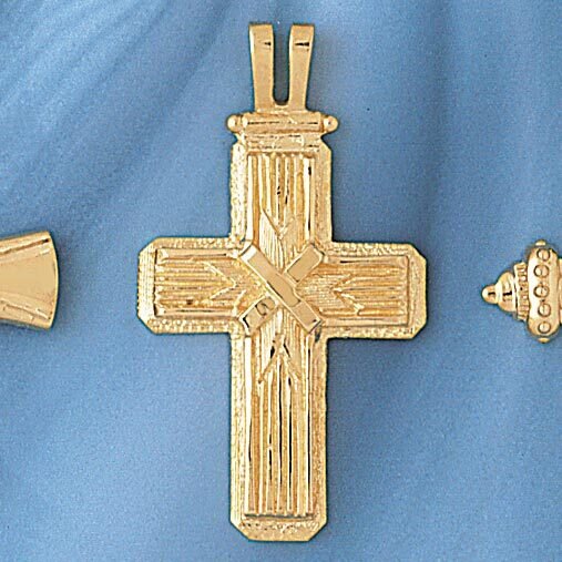 Dazzlers Jewelry Cross Pendant Necklace Charm Bracelet in Yellow, White or Rose Gold 8096, MPN: DZ-…