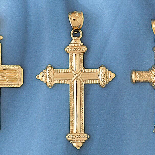 Dazzlers Jewelry Cross Pendant Necklace Charm Bracelet in Yellow, White or Rose Gold 8097, MPN: DZ-…