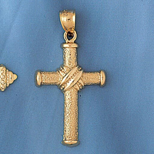 Dazzlers Jewelry Cross Pendant Necklace Charm Bracelet in Yellow, White or Rose Gold 8098, MPN: DZ-…