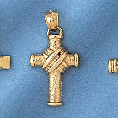 Dazzlers Jewelry Cross Pendant Necklace Charm Bracelet in Yellow, White or Rose Gold 8100, MPN: DZ-…