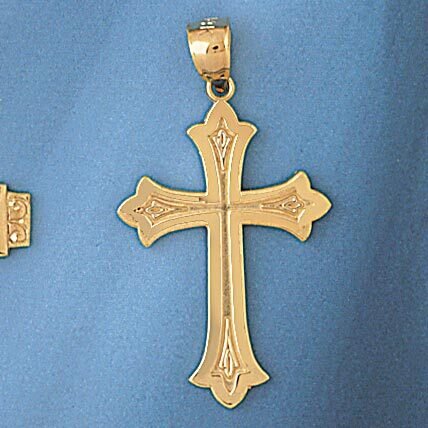 Dazzlers Jewelry Cross Pendant Necklace Charm Bracelet in Yellow, White or Rose Gold 8104, MPN: DZ-…