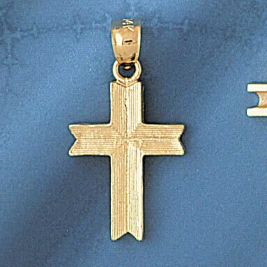Dazzlers Jewelry Cross Pendant Necklace Charm Bracelet in Yellow, White or Rose Gold 8107, MPN: DZ-…