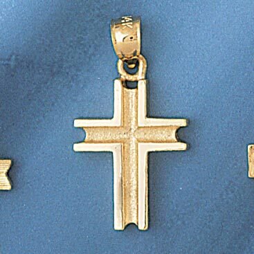 Dazzlers Jewelry Cross Pendant Necklace Charm Bracelet in Yellow, White or Rose Gold 8108, MPN: DZ-…