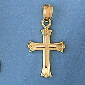 Dazzlers Jewelry Cross Pendant Necklace Charm Bracelet in Yellow, White or Rose Gold 8112, MPN: DZ-…