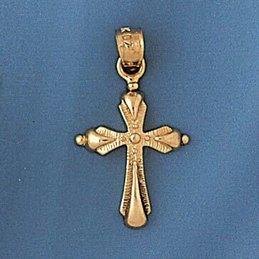 Dazzlers Jewelry Cross Pendant Necklace Charm Bracelet in Yellow, White or Rose Gold 8115, MPN: DZ-…