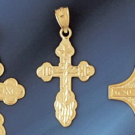 Dazzlers Jewelry Cross Pendant Necklace Charm Bracelet in Yellow, White or Rose Gold 8236, MPN: DZ-…