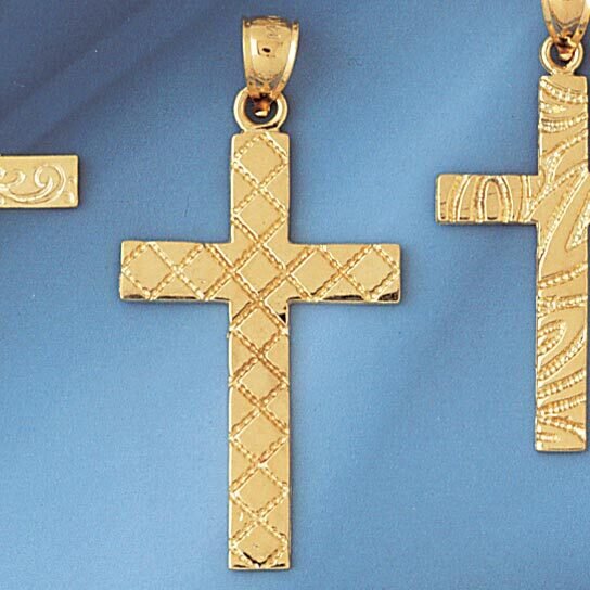 Dazzlers Jewelry Cross Pendant Necklace Charm Bracelet in Yellow, White or Rose Gold 8243, MPN: DZ-…