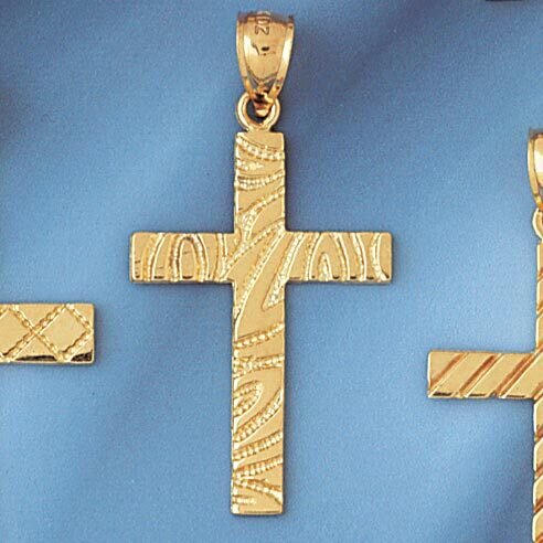 Dazzlers Jewelry Cross Pendant Necklace Charm Bracelet in Yellow, White or Rose Gold 8244, MPN: DZ-…