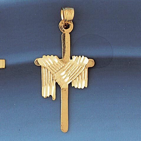 Dazzlers Jewelry Cross Pendant Necklace Charm Bracelet in Yellow, White or Rose Gold 8262, MPN: DZ-…