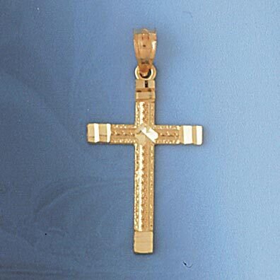 Dazzlers Jewelry Cross Pendant Necklace Charm Bracelet in Yellow, White or Rose Gold 8274, MPN: DZ-…