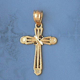 Dazzlers Jewelry Cross Pendant Necklace Charm Bracelet in Yellow, White or Rose Gold 8279, MPN: DZ-…