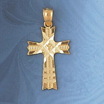 Cross Pendant Necklace Charm Bracelet in Yellow, White or Rose Gold 8282