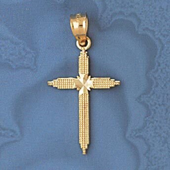 Dazzlers Jewelry Cross Pendant Necklace Charm Bracelet in Yellow, White or Rose Gold 8287, MPN: DZ-…