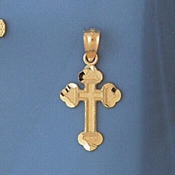 Dazzlers Jewelry Cross Pendant Necklace Charm Bracelet in Yellow, White or Rose Gold 8289, MPN: DZ-…