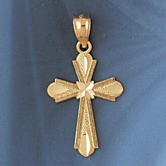 Dazzlers Jewelry Cross Pendant Necklace Charm Bracelet in Yellow, White or Rose Gold 8290, MPN: DZ-…
