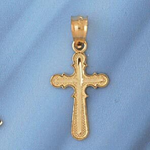 Dazzlers Jewelry Cross Pendant Necklace Charm Bracelet in Yellow, White or Rose Gold 8292, MPN: DZ-…
