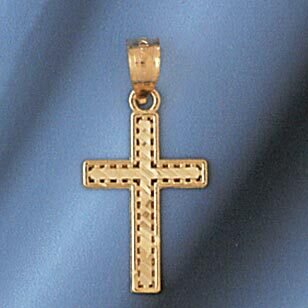 Cross Pendant Necklace Charm Bracelet in Yellow, White or Rose Gold 8294