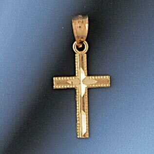 Dazzlers Jewelry Cross Pendant Necklace Charm Bracelet in Yellow, White or Rose Gold 8295, MPN: DZ-…