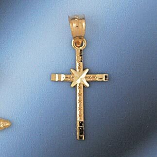 Dazzlers Jewelry Cross Pendant Necklace Charm Bracelet in Yellow, White or Rose Gold 8303, MPN: DZ-…