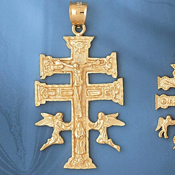 Dazzlers Jewelry Jesus Christ on Cross Pendant Necklace Charm Bracelet in Yellow, White or Rose Gol…