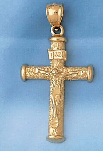 Dazzlers Jewelry Jesus Christ on Cross Pendant Necklace Charm Bracelet in Yellow, White or Rose Gol…