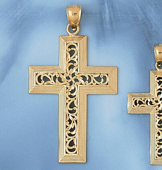 Dazzlers Jewelry Cross Pendant Necklace Charm Bracelet in Yellow, White or Rose Gold 8121, MPN: DZ-…