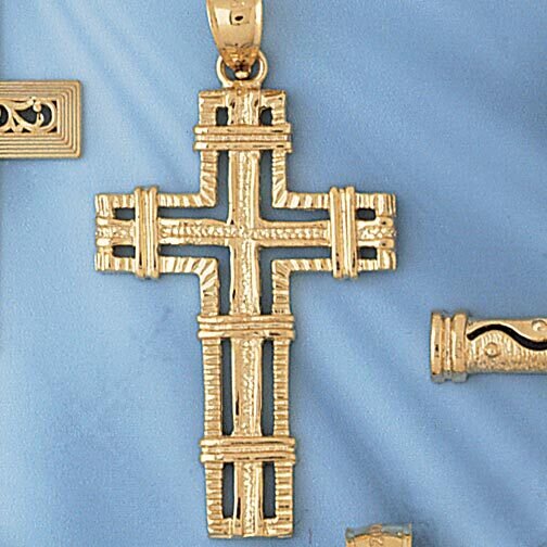 Dazzlers Jewelry Cross Pendant Necklace Charm Bracelet in Yellow, White or Rose Gold 8123, MPN: DZ-…